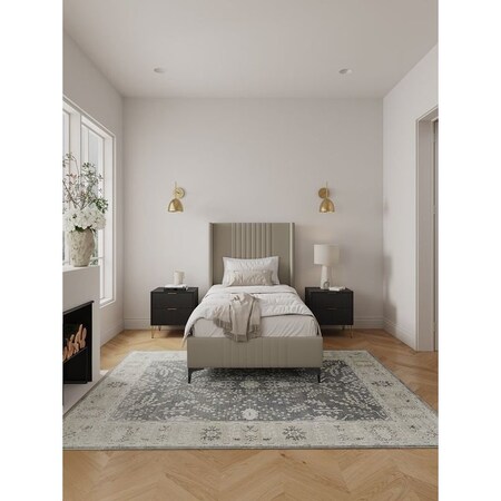 Manhattan Comfort Promenade Twin-Size Bed in Rustic Taupe BD010-TW-RT